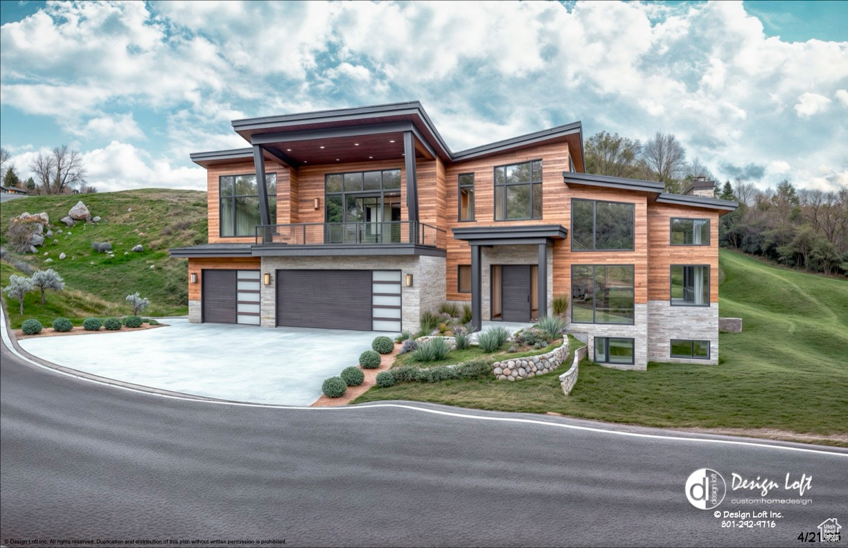 A bold statement of architectural grace, this to-be-built masterpiece blends Mountain Modern design with curated elegance. Nestled in the prestigious Lone Spring Cove community. This meticulously crafted 5-bedroom, 6-bathroom residence showcases sleek architecture and high-end craftsmanship. Floor-to-ceiling windows deliver uninterrupted views of the Wasatch Mountains and city skyline, blending serene natural beauty with cutting-edge design. Main Level Features Grand Entry & Vaulted Great Room: Soaring ceilings, integrated fireplace, and a seamless transition to the expansive outdoor patio. Gourmet Chef's Kitchen: High end appliances, oversized island with bar seating, walk-in pantry, with butler's prep space tailored for elevated hosting. Master Bedroom Suite: includes a fireplace, spa-style luxury bath with dual vanities, walk-in shower, and a spacious walk-in closet. Direct Deck Access: A glass door opens to a private deck, a rare feature that extends the workspace outdoors ideal for morning coffee, client calls in the open mountain air, or quiet reflection with the skyline as your backdrop. Mudroom with built-in lockers, dog wash station and 4-car garage. Basement Retreat: Gym, Theater room or additional bedrooms. recreational lounge, secondary full kitchen. Each bedroom features a walk-in closet and en suite bath for full privacy. Covered Deck: Cantilevered for elevated sightlines, embracing sunset views ideal for entertaining or enjoying starlit evenings. Multiple outdoor platforms offer retreat-like views and alpine serenity. One faces the city, the other embraces the quiet mountain backdrop. Premium Landscaping: Positioned to maximize privacy and natural drainage; ready for custom firepit or water feature additions. Location & Lifestyle: Situated on a 1.04-acre lot located minutes from world-class skiing, hiking trails, renowned schools, and premier amenities. Experience ultimate privacy and timeless design in one of Utah's most coveted neighborhoods. Built-to-Suit: This residence is being constructed as a "built-to-suit" opportunity, allowing the buyer to tailor key design elements with builder approval. Renderings and descriptions are conceptual and subject to change. The builder welcomes collaboration to reflect the buyer's vision and lifestyle. Make this home uniquely yours, without the long wait of designing from scratch. Disclaimer: Plans, dimensions, bedrooms, baths, features, and materials may vary. Final build may differ from marketing materials. Buyer to verify all info. Please call or text agent with any questions.
