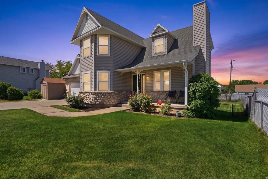 Stylish two-story home tucked away in a quiet cul-de-sac in the heart of Bountiful, conveniently located near the elementary and junior high schools.  This home offers wonderful energy-efficient upgrades, including new windows, added insulation and NEW solar, helping keep utility costs low.  Inside, you'll love the fresh LVP flooring on the main level, painted kitchen cabinets, NEW dishwasher and newer microwave.  The spacious primary suite features a private bathroom and walk-in closet, creating the perfect place to relax.  The main-level office offers great flexibility and could easily be converted into an additional bedroom.  Outside, enjoy a nicely sized yard with two storage sheds, a beautiful trex deck for entertaining and potential RV parking. Convenient location. Easy access to shopping and freeway, trails and adventures. Seller will pay for NEW carpet in upstairs bedrooms matching the same new carpet on the stairs with the right offer.