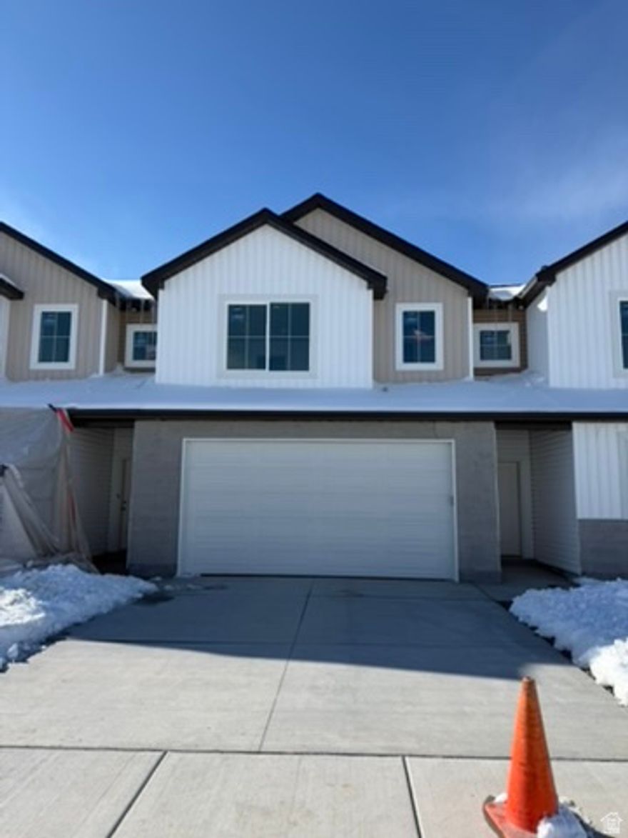 Seller offering a $10,000 incentive and a free fridge, washer, and dryer for a limited time! Private fenced in back yard! Amazing unobstructed views! No back yard neighbors! Awesome community! Parking for four cars- two in the garage and two in the driveway. Big shower in the master bathroom and huge walk in closet. Beautiful kitchen with stainless steel appliances and quartz countertops and high quality soft close cabinets to the ceiling. Three bedrooms and laundry room upstairs and desk area for a work from home station. Internet is included in the HOA fee. You are going to love this community! Estimated completion is April 2026. We have an end unit available that is move in ready. Some of the pictures are from previously completed units. Square footage figures are provided as a courtesy estimate only and were obtained from sales brochure. Buyer is advised to obtain an independent measurement.