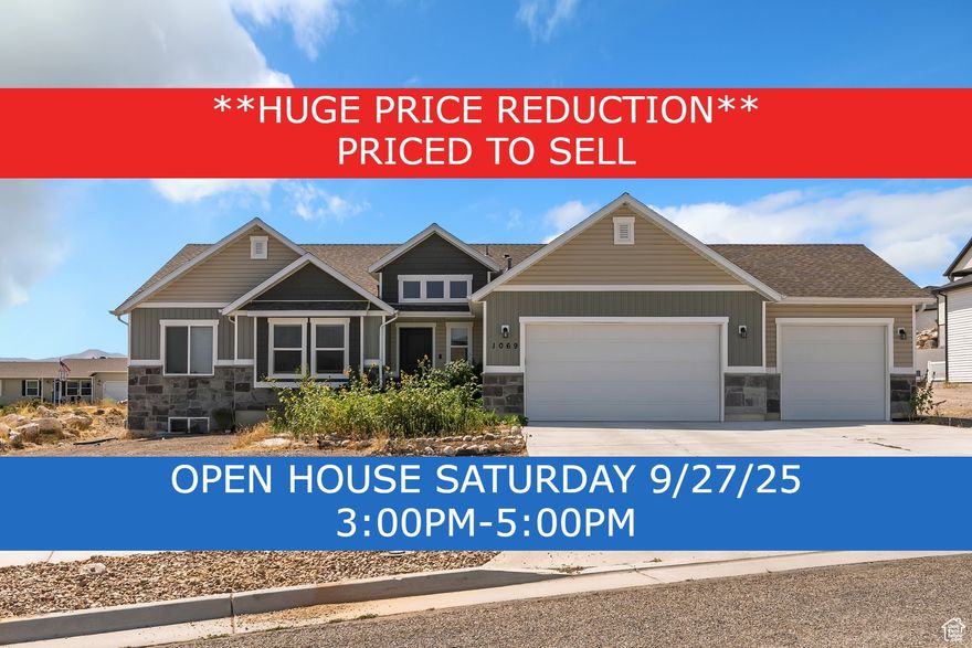 *HUGE PRICE REDUCTION* PRICED TO MOVE. No sight-unseen offers. Come enjoy getting away from the hustle & bustle without being too far. Spacious 5 bedroom home w/ fully finished basement. Get away from work or work from home with the den/office complete w/ french doors. Open great room w/ elegant stone fireplace & lots of natural light. Beautiful kitchen w/ granite countertops, accent backsplash & large pantry. Big master bedroom complete w/ walk-in closet, & master bathroom w/ separate shower-jetted tub combo & granite countertops. 2 large water heaters. Enjoy get-togethers in the large basement theater room complete w/ projector screen & surround sound that's included. Relaxing mountain views out the front, or relaxing on the large back covered deck which also has a speaker system. Don't miss out on this one!