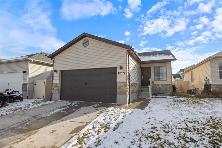 Move-in ready and easy to love! This charming 2-bed, 2-bath rambler in Eagle Mountain offers an open, functional layout with granite countertops, a primary suite, and a fully fenced yard perfect for pets or relaxing outdoors. Wide doorways add extra comfort and accessibility. Enjoy owned solar panels, giving you lower monthly utility bills from day one. Single-owner home that's been well cared for. Located in a vibrant neighborhood close to parks, trails, and community amenities-this is an ideal first home or downsizing opportunity!  Square footage figures are provided as a courtesy estimate only.  Buyer is advised to obtain an independent measurement.