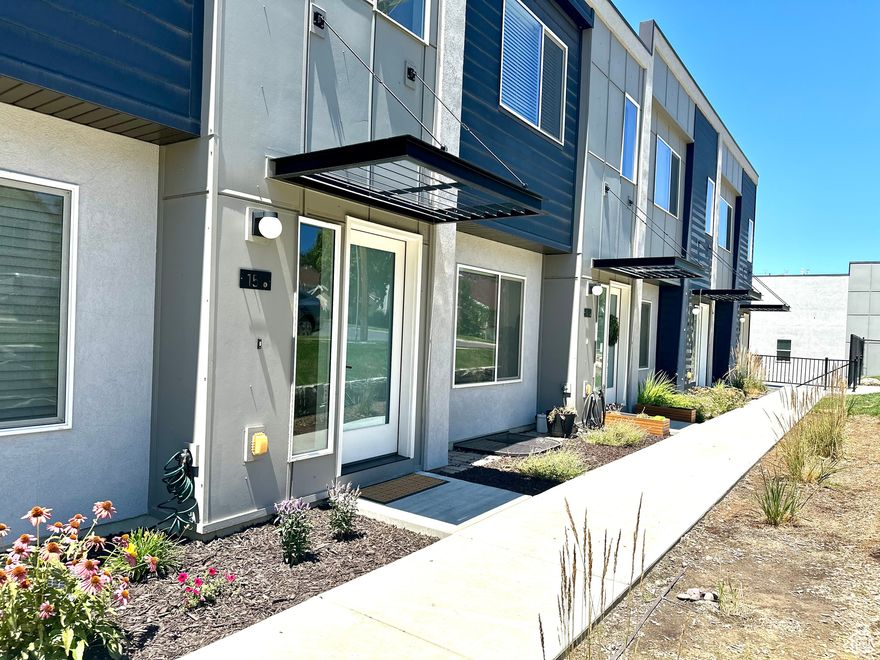 MOTIVATED SELLER! Seller giving $5k in concessions. Step into this stunning 3-bedroom, 2.5 bath townhome nestled on the peaceful eastern side of The Winnie community in North Salt Lake. The open-concept main level features 9' ceilings, a modern kitchen with quartz countertops and stainless steel appliances-ideal for hosting or daily living.  Upstairs, you'll find all three bedrooms, two full baths, and laundry-all on the same level, creating a private and peaceful retreat. You'll love how close this home is to everything- with quick access to downtown Salt Lake, great local restaurants, and everyday conveniences. Whether you're heading into the city for work or looking for a night out, everything you need is just a short drive away. Square footage from county records and provided as a courtesy estimate only. Buyer and buyer's agent to verify.