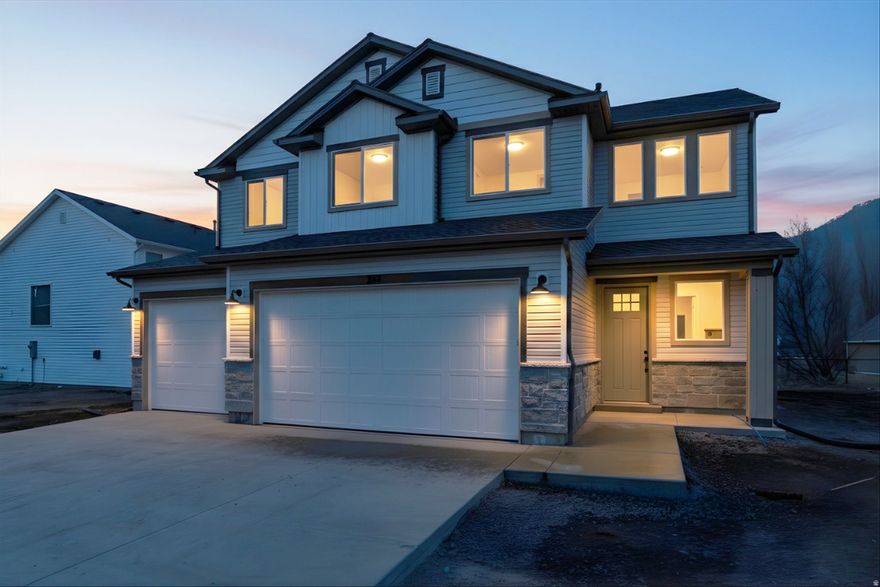 The PHOENIX has risen from the ashes, showcasing a brand-new floor plan that includes four bedrooms plus a loft area-perfect for a cozy second family room. This is a property you won't want to miss! Features include:4 bedrooms, 2.5 bathrooms, and a 3-car garage.  Upon entering, you will be captivated by Beautiful stained railing, 9-foot ceilings, an extra-large family room, a spacious kitchen- featuring Ceiling-height cabinets, Gorgeous quartz countertops a large pantry, mudroom and a convenient half bath** Upstairs: Discover the newly added loft, ideal for a cozy family gathering space, The master bedroom is complete with Dual sinks, a large shower, a relaxing soaker tub and a generous walk-in closet. To top it all off, the laundry room is conveniently located near the bedrooms for added ease.  You will love the new PHOENIX!! The builder NAILED every detail with this new plan!!. Home is under construction and is schedule for completion Mid January 2026!