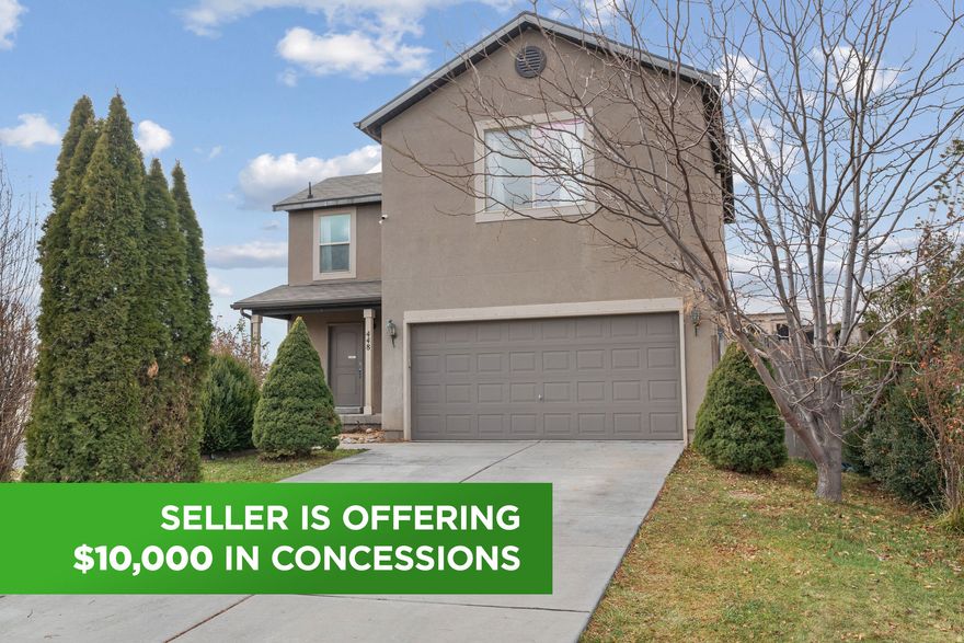 ***Seller is offering $10,000 in concessions***Welcoming and well-kept home in a peaceful Spanish Fork neighborhood with convenient access to nearby parks and local amenities. The property offers street parking, additional yard space that can accommodate extra vehicles when needed, and a quiet, calm atmosphere. Enjoy the privacy of a fully fenced backyard and a great outdoor space for relaxing or entertaining. The home features a comfortable layout, a spacious primary bedroom, and ample storage. Take a look-you'll feel right at home! Square footage figures are provided as a courtesy estimate only, and Buyer is advised to obtain an independent measurement.