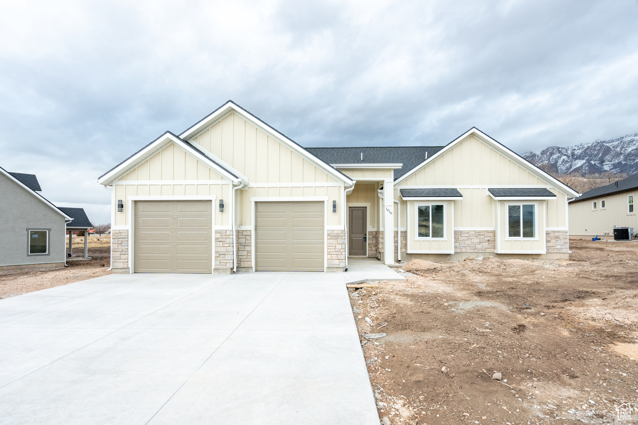 Brand new, clean Modern Ranch Rambler Home. 3 Bedrooms 2 Full Baths with an unfinished 1000 square foot bonus area that has the potential of adding 2 bedrooms, 1 bathroom and family room, upstairs. This home is very accessible with no stairs to enter the home. Beautiful quartz countertops throughout the home with quartz waterfall accents in Kitchen. Spacious and convenient laundry room. Neutral tones and black finishes. Large kitchen and great room that are perfect for a family or hosting events. Built in a new development with the benefits of quiet living, and the comfort of being close to schools and shopping. Built on a .4 Acre lot with plenty of backyard space.