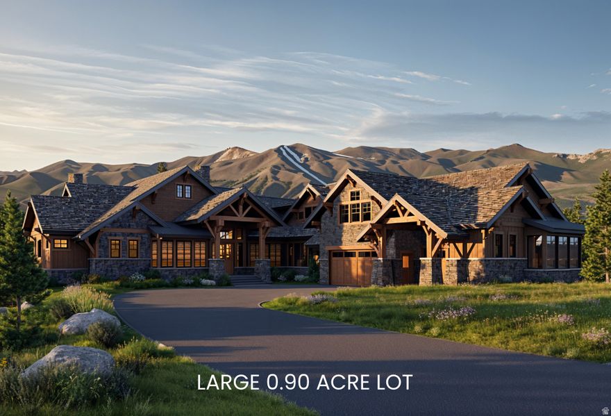 Blending timeless mountain architecture with contemporary sophistication, this grand home stands as a center-point for generational living and a hearth for fond memories to be made. 1716 Wrangler Loop features organic materials-stone, timber, copper, and rich textures-creating an inviting ambiance that feels both elevated and deeply comforting. Inside, radiant floor heating extends a gentle warmth throughout, enhancing the home's seamless connection between luxury and livability.  With a commanding presence on a .9-acre corner lot, the home enjoys sweeping panoramic views of Mount Timpanogos, Deer Valley Resort, and the shimmering waters of Jordanelle Reservoir.   The main level centers around an inviting great room framed by large picture windows that flood the space with natural light and frame the majestic mountain vistas beyond.   The gourmet kitchen is designed for both entertaining and everyday living with top of the line appliances and custom upgrades.   The main-level primary suite is a private sanctuary with spa-like finishes, generous proportions, and serene mountain views. Also on the main level, you'll find a spacious laundry room and covered back deck, perfect for four-season relaxation and outdoor dining.  Three additional luxurious bedrooms offer comfort and privacy for family and guests, complemented by a cozy bunk room for extended stays filled with fun and laughter.  A versatile bonus room on the upper floor provides the perfect space for a study, den, or gym. A heated three-car garage provides ample room for vehicles, gear, and storage-essential for mountain living. This home perfectly balances sophistication with soul. Whether you're savoring sunrise over Timpanogos or the soft evening glow on Deer Valley's slopes, every moment here feels like a true Mountain Dream come to life.