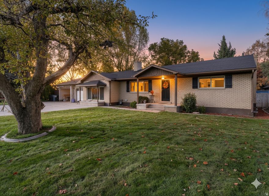 You're going to love this beautiful home in this great Mapleton neighborhood!  This charming home has amazing mountain views and offers so much more for your wants and needs!  Large .37 acre yard is  fully fenced and landscaped, (including fruit trees) with an open back deck that is perfect for summer BBQs, relaxing evenings, or hosting friends and family.  This home also has three large living spaces, two fireplaces, and a delightfully updated kitchen space with new paint, lighting, new quartz countertops, and a spacious eating area to enjoy every meal with an adjacent family space.  Let's talk storage! There are three finished storage rooms, three sheds, a detached workshop complete with power and water, and even a finished studio room!  The studio has its own furnace, A/C, water heater, plumbed for a sink and private entrance making it great for a home business, salon, hobby room or even an income-producing rental or ADU!  There is plenty of parking for guests and RV parking as well.   New roof was installed in 2023.  Schedule your private showing today!