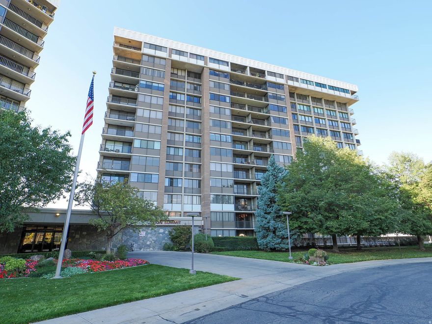 Move-in ready condo with all kitchen appliances, new energy-efficient custom windows, and plantation shutters. Enjoy stunning north-facing city views and beautiful sunsets. Located near downtown Salt Lake City, City Creek, the Arts District, and Delta Center, with easy access to TRAX for quick travel to the airport, University of Utah, and beyond. The versatile den/dining area can function as a second bedroom.  Major upgrades include new carpet, and an enhanced furnace system with a new blower motor, transformer, and a Wi-Fiready digital thermostat (Aug 2024).  Additional features include washer/dryer access on each floor, a storage unit (Q #172), and assigned parking (A45). Square footage figures are provided as a courtesy estimate only and were obtained from County records .  Buyer is advised to obtain an independent measurement.