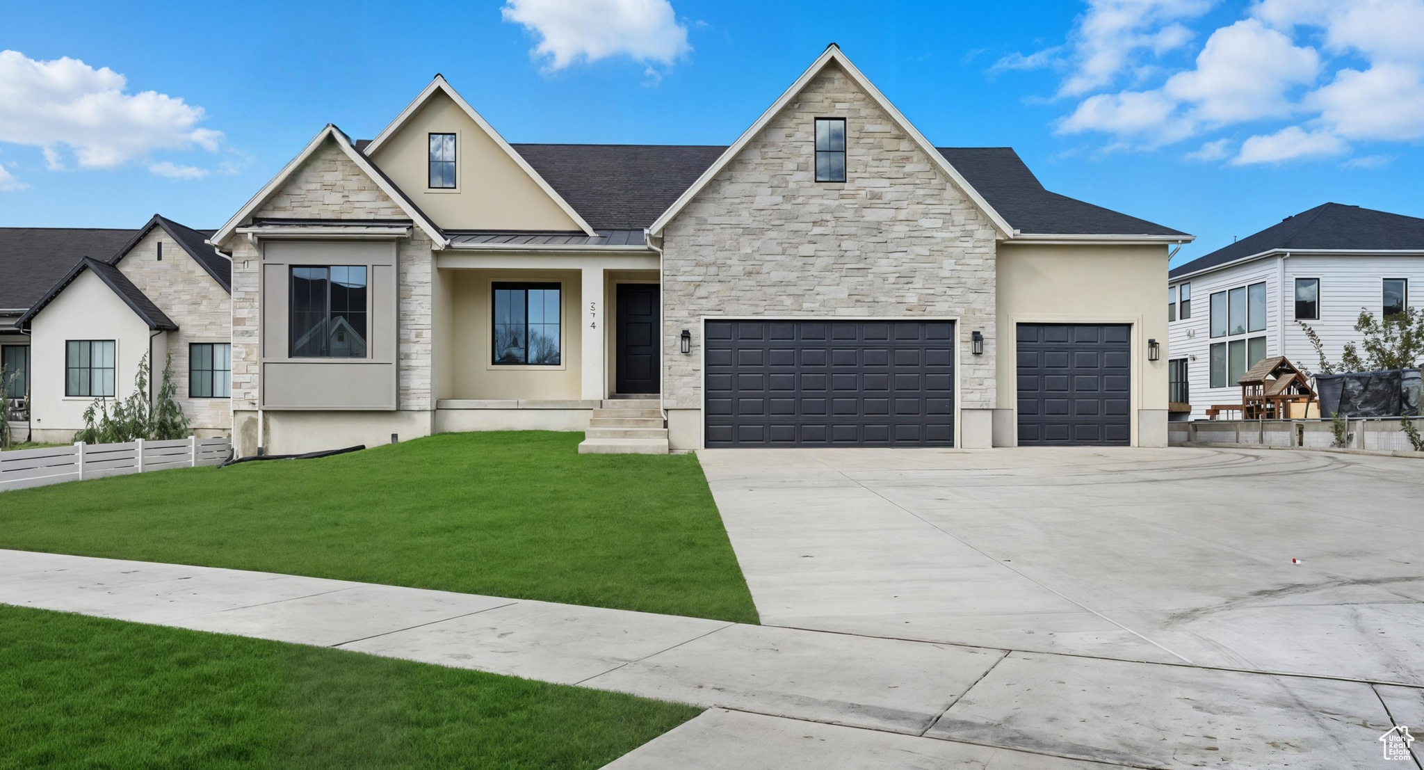 Brand New!! Custom upgraded finishes - completed in September 2025. The Aurora has white stone and wood finishes, open floor plan, walk in shower, vaulted ceilings. The home is move in ready. This is only finished home in the subdivision that is available. Beautiful new neighborhood that is 5 minutes from the freeway. Basement is being framed and can be finished for $100k at buyer's request. Basement designed to be 4 beds and 2 bath.
