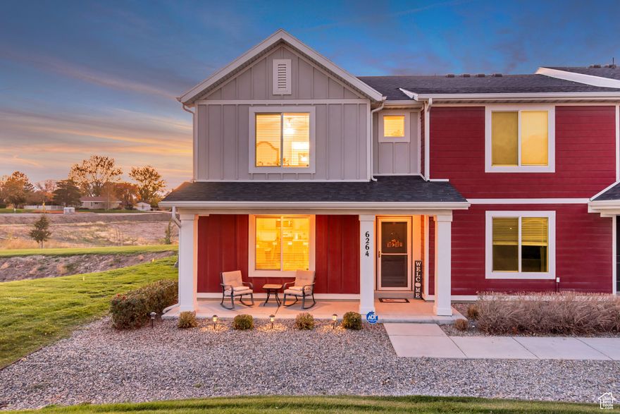 Price Reduced! This beautiful end-unit home offers exceptional privacy with no neighbors in front or behind. Enjoy sweeping views of both the Oquirrh and Stansbury mountain ranges; Protected forever by the local amphitheater directly behind the property. Inside, the open-concept floor plan is bright and spacious, enhanced by extra windows unique to end units. The master suite features a large walk-in closet and provides a peaceful retreat, while the modern kitchen includes a gas range, ample counter space, and a seamless flow into the dining and living areas, perfect for everyday living and entertaining. Additional highlights include a larger front porch perfect for watching the sunrise. Google fiber, and an installed alarm system for peace of mind. Last but certainly not least, with only one neighboring unit and open space to the other side, it's an ideal play area for children and pets. The community also offers a playground and a welcoming, family-friendly atmosphere, making it a wonderful place to grow and create lasting memories. This home combines comfort, style, and scenic surroundings in one of Stansbury Park's most desirable locations. Call now for a private showing Square footage figures were provided as a courtesy estimate and were obtained from county records. Buyer is advised to obtain an independent measurement.