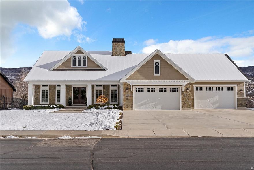 Experience Luxury Mountain Living in this custom-built masterpiece featuring an open floor plan, white oak hardwood floors, large windows throughout and soaring ceilings. The main floor features a dedicated office/den space with built-in cabinetry. Spacious great room with gas fireplace and a large sliding door to enjoy seamless indoor/outdoor living and breathtaking, unobstructed views with no backyard neighbors. Stunning gourmet kitchen, featuring marble countertops, custom cabinetry, stainless steel appliances, and a massive walk-in pantry. Large laundry and mudroom. Retreat to the luxurious Master Suite with access to the huge deck, spa-like bathroom featuring a separate soaking tub and shower and his/hers walk-in closets. Fully finished walkout basement elevates this home with 10-foot ceilings, a large family room, kitchenette, fun under-stair playhouse, 3 additional bedrooms including a guest suite with attached full bathroom, workout room that could be converted into a 5th bedroom, and a massive cold storage. Additional features include 8-foot doors, plantation shutters and shades, central vac, two furnaces, two water heaters, over-sized finished garage with epoxy floors, sink, and a heated ski room and much more! Sq. footage per plans. Property facts are provided as a courtesy; Buyer to verify all information.