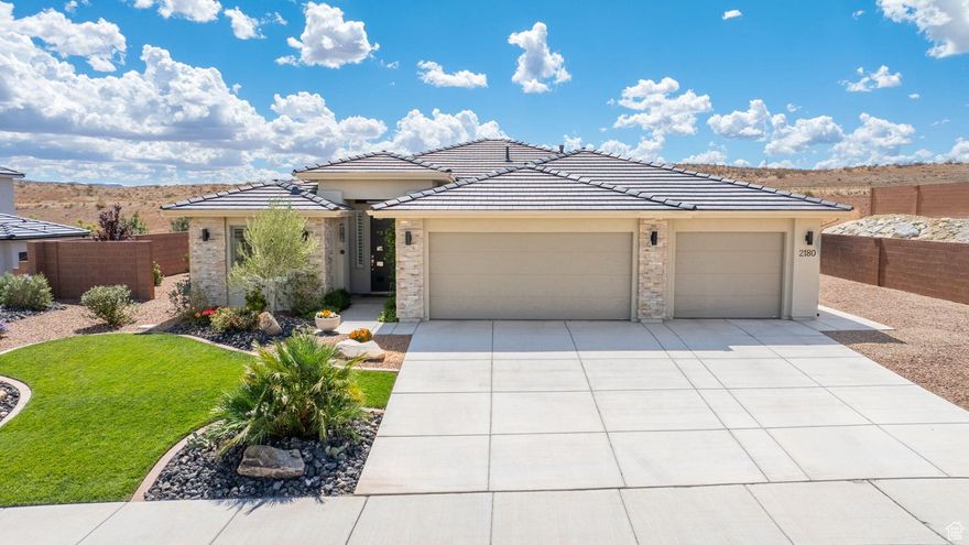 Welcome to this beautiful home in Sand Ridge, featuring 4 bedrooms and 2 bathrooms with a thoughtfully designed open floor plan and tall ceilings that has been professionally designed and decorated. The living room showcases an accent wall, modern fan, and abundant natural light, while the kitchen boasts quartz countertops, custom tile backsplash, a walk-in pantry, and stainless-steel appliances. The primary en-suite offers a walk-in his & hers closet, separate soaking tub, and walk-in shower. Enjoy the darling laundry room with added counter space and shelving, plus a 4' garage extension for extra storage. Outdoors, take in stunning views with no backyard neighbors, complete with an upgraded covered patio, gazebo, raised garden bed, and storage shed with RV parking. Located in a great community near the new city park being built, along with Costco, Smiths Marketplace, new Megaplex Theatre that has started construction and all in a very new area with beautiful well-kept homes.