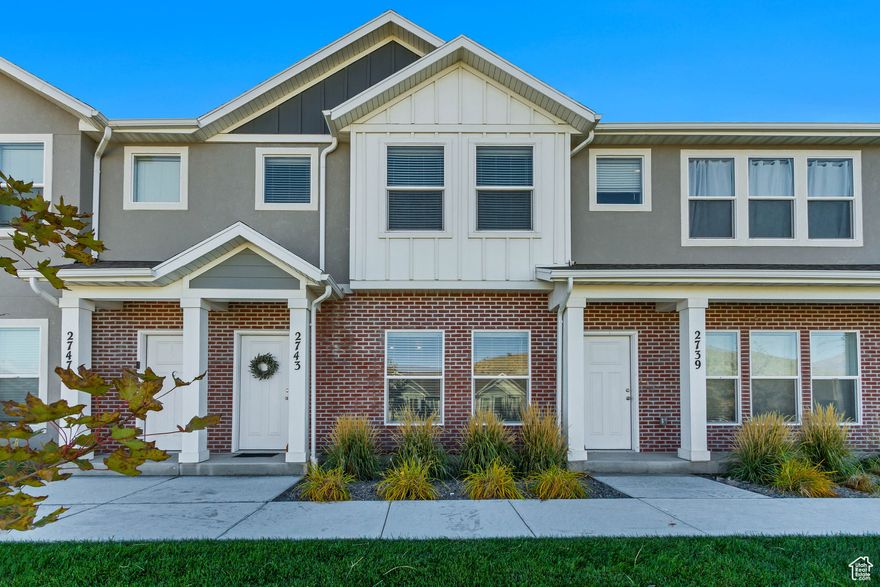 Welcome to this stunning 3-bedroom, 3-bathroom townhome in the desirable Juniper Springs community right across the street from the Hidden Hollow elementary school. Seller will pay $5000 towards buyer's closing costs, plus this home qualifies for Utah's First-Time Homebuyer Program-giving you up to $25,000 for down payment, closing costs, or interest rate buydown! Must-see Harmony Community in Eagle Mountain! Additionally, You'll love the modern finishes throughout, including quartz countertops, upgraded cabinets, and a spacious kitchen island perfect for meal prep and entertaining. The open-concept main floor offers plenty of natural light and comfortable living space. Upstairs, huge primary suite features double sinks and a large walk-in closet, creating a relaxing retreat. Enjoy the convenience of an attached garage, nearby parks, and scenic walking trails, all within a vibrant and growing community. This home combines quality craftsmanship, thoughtful design, and a great location-ready for you to make it your own. Buyer/buyer's agent to verify all information.