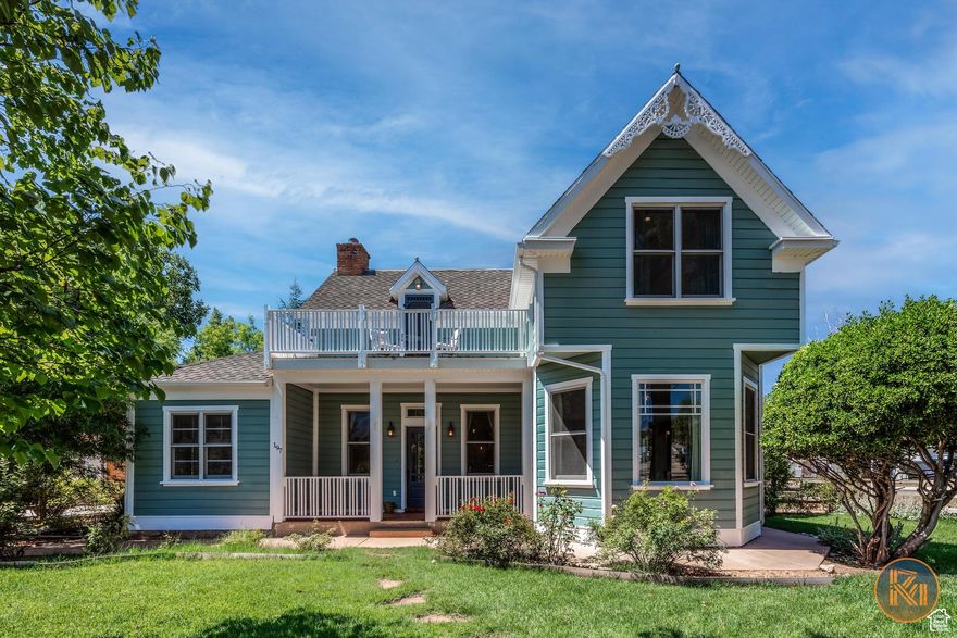 Quality brings a wonderful feeling. This is a warm and inviting, fully restored Victorian home. Original architectural features have been preserved. Elegant crown molding, 10' high ceilings, Windsor picture rails, lintels and a unique staircase. 2 fireplaces. Beautiful window and door packages - you will instantly appreciate. Tasteful lighting and designer paint. Yes, the wide planked wood floors are original and sourced from the Zion area. Modern kitchen with granite counters and custom cabinetry. The floor plan is refreshingly open with nicely sized bedrooms and large bathrooms. Also features a relaxing parlor, a family room and a sunroom. Covered porch, clear sky patio and private balconies complete your indoor and outdoor living. Rest assured with quality roofing, gutters, and sidewalks around the home's perimeter. Situated on a large corner lot - with room to add a garage. Lushly landscaped and fully fenced. Excellent condition inside and out. Conveniently located within walking distance of downtown. This romantic Victorian is timeless and can be yours. Easy to show. Call today.