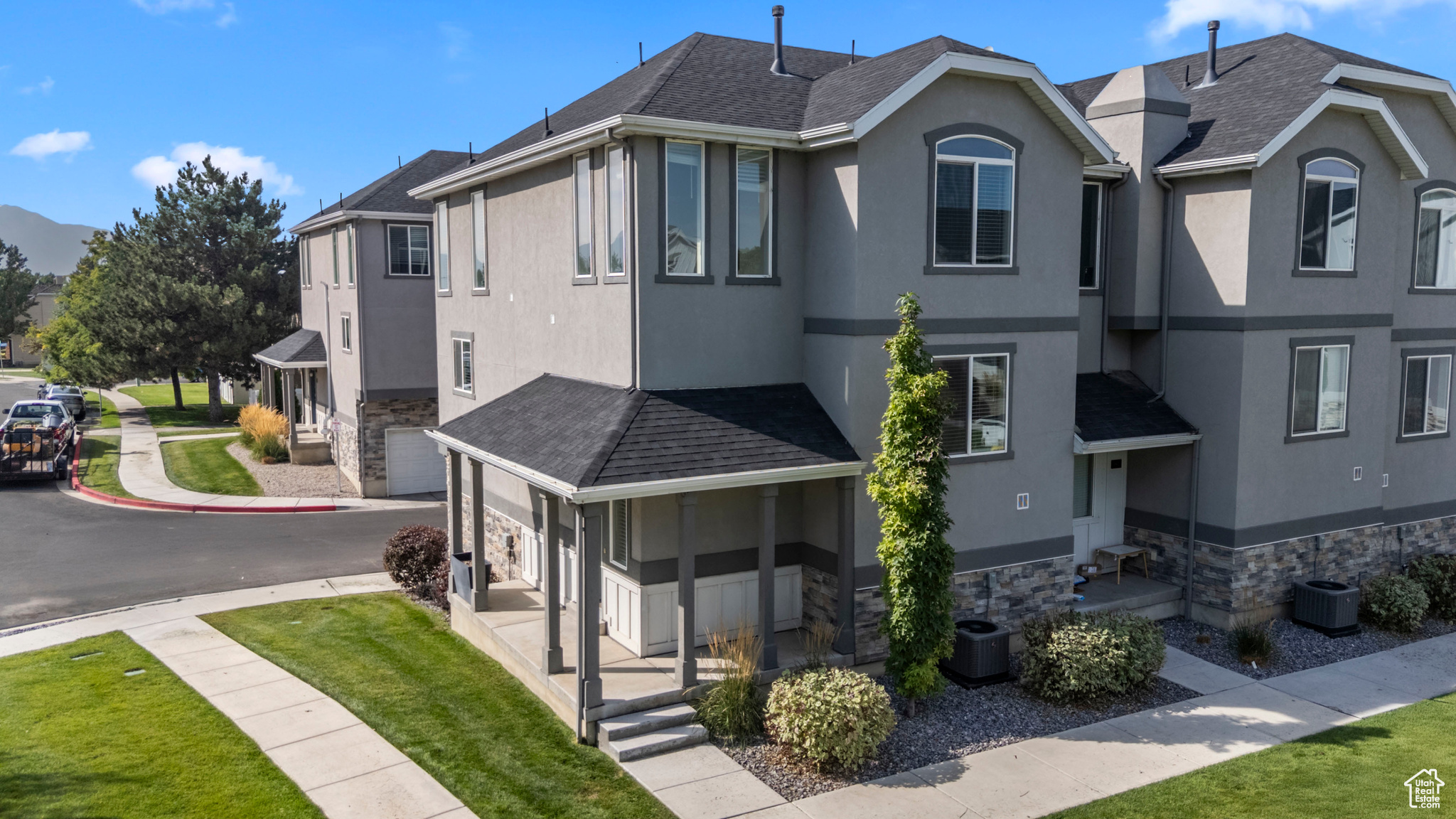 Former builder's model packed with upgrades! This open-concept townhome features a spacious great room, kitchen, and dining area-perfect for entertaining. Granite countertops run throughout, while oversized windows flood every room with natural light and showcase breathtaking mountain views. Step outside to a large grassy common area right in front of the home. The community offers a park, playground, splash pad, and BBQ area, with BYU just 2 miles away and quick, easy access to I-15. Whether you're searching for a beautiful home to enjoy or an excellent investment property, this one checks all the boxes! All information deemed reliable but not guaranteed. Buyer to verify all details, including square footage and acreage, to their own satisfaction.