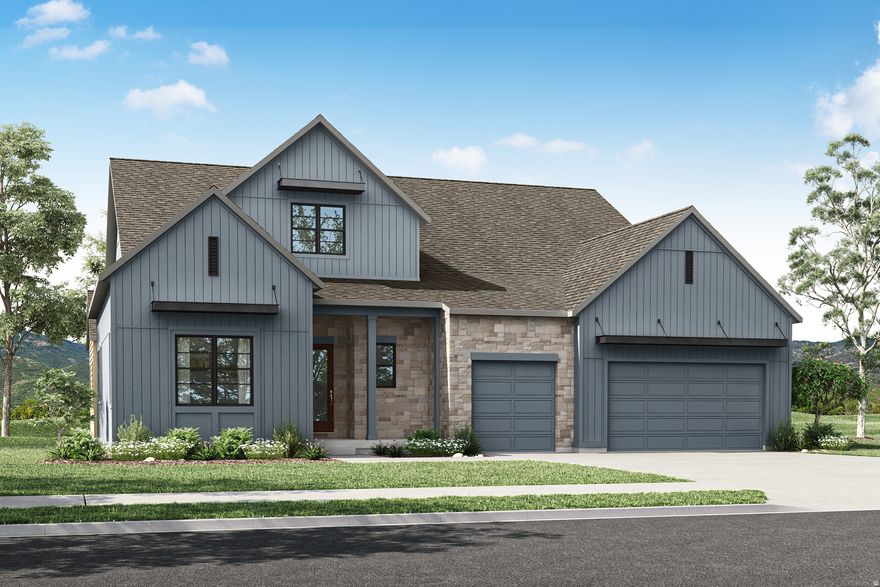 Experience breathtaking views of Mt. Timpanogos in the highly sought-after community of The Crossings at Lake Creek. Situated on a desirable corner lot, this thoughtfully designed Rambler home offers effortless living paired with elevated style and comfort. Whether you're enjoying quiet mornings on the covered patio, gathering in the expansive great room, or unwinding in the private primary suite, every space is designed to highlight the surrounding natural beauty.  The gourmet kitchen serves as the heart of the home, featuring an oversized island, and generous space for entertaining. This home is ready to be personalized at the design center, allowing buyers to select finishes that reflect their unique style. Designer-curated options by an award-winning team ensure a seamless blend of sophistication and warmth throughout.  The open-concept floor plan includes three spacious bedrooms and 3.5 beautifully appointed bathrooms, as well as a dedicated home office. The luxurious primary suite offers a true retreat with a large walk in closet and a freestanding soaking tub for a spa-like experience.  An unfinished basement provides room to grow and customize to fit your needs.  Square footage figures are provided as a courtesy estimate only and were obtained from the builder. Buyer is advised to obtain an independent measurement.