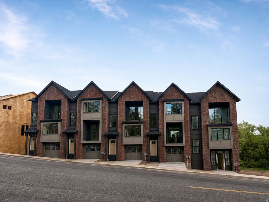 New Brighton Homes townhome in a prime Murray location, adjacent to Big Cottonwood Creek and close to shopping, dining, parks, TRAX, and commuter routes. Features include a 2-bay garage, open-concept living, quartz countertops, LVP flooring, and deck plus patio space. Buyer to verify all information. Virtually staged. AI renderings and photos may vary by unit.