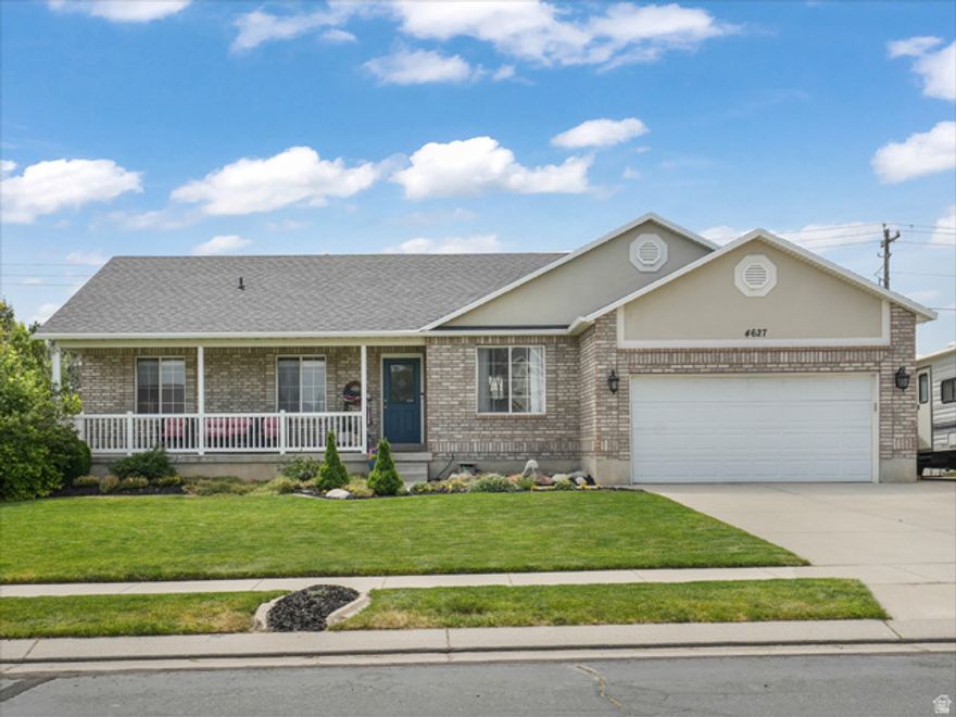 New windows & window coverings (March 2026), new HVAC system including heater & condenser (May 2025), and new roof (June 2022)! Spacious 5-bedroom, 3.5-bathroom home in a desirable all brick & stucco subdivision with no direct backyard neighbors. Features include an alpine fireplace, large downstairs great room, kitchen island, spacious rectangular backyard, year-round exterior lighting, storage shed, and convenient access to Jordan Landing, restaurants, and schools within a quiet, well-maintained community.