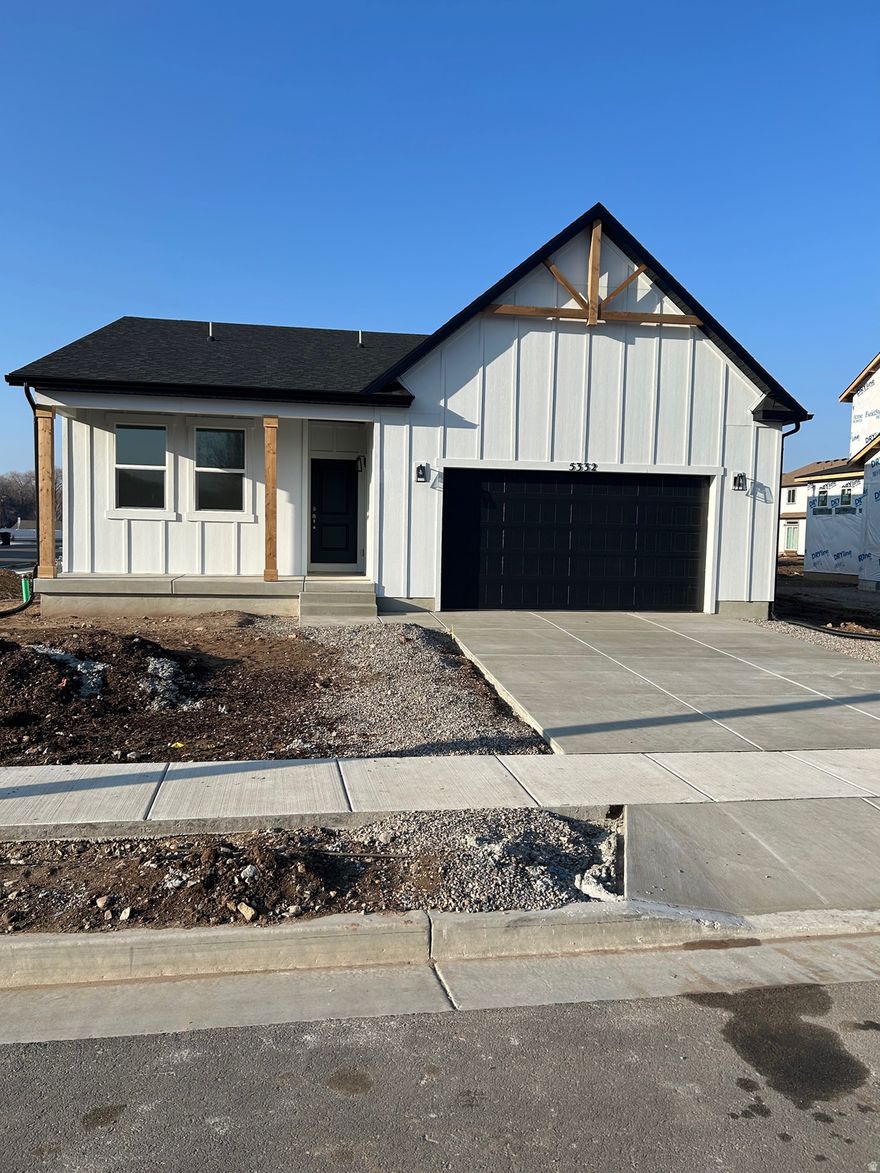 Beautiful new rambler with durable Hardie siding in a prime location near the golf course. This spacious home includes a fully finished basement!  The upgraded kitchen boasts luxury finishes perfect for everyday living and entertaining. Enjoy cozy evenings around the fireplace in the open living space. With 5 bedrooms and 3 bathrooms, there's room for everyone. Conveniently located near shopping, restaurants, and with easy freeway access, this home offers a quick and convenient commute. A perfect blend of quality, space, and location-this is one you don't want to miss!  Ask about closing costs covered by lender incentive.