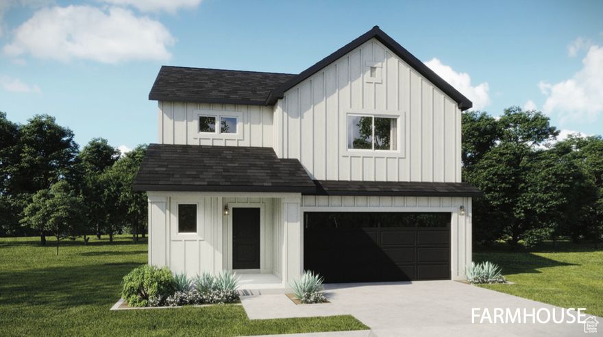 FINISHED IN DECEMBER! Welcome to the Elm plan, a beautiful single-family home in the highly desirable Harmony Place community in Salem. This thoughtfully designed home features a modern kitchen with stainless steel gas appliances, quartz countertops, 42" upper cabinets, an undermount sink, and a kitchen island-perfect for both cooking and gathering.  The primary suite offers comfort and style with dual sinks, a quartz countertop, and a shower/tub combo. Additional features include 9-foot ceilings on the main floor, a useful loft, pre-plumbing for a future water softener, and an 8-foot garage door for added convenience and curb appeal.  Beyond the home, Harmony Place offers community amenities including a pool and scenic walking trails. The neighborhood is also located directly across the street from a brand-new city park currently under construction, providing even more outdoor space to enjoy.  The Elm plan blends modern finishes, open living, and community lifestyle-making it an exceptional opportunity to own in Salem's Harmony Place.
