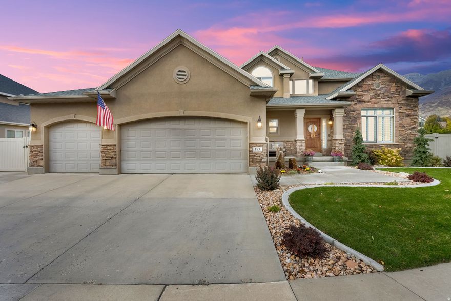 Move in ready, spacious home in one of Orem's most sought-after Northeast neighborhoods! With an abundance of natural light, this inviting home greets you with vaulted ceilings in the entry and living room, flowing seamlessly into a beautifully updated kitchen and family room with custom built-ins around a cozy fireplace. Main floor office or study area combines the perfect work-from-home space. Upstairs, discover 4 generously sized bedrooms, including a serene primary suite with private en-suite bath and walk in closet. The finished basement expands your living options with an additional family room, convenient kitchenette, 2 extra bedrooms, and multiple storage areas. Outside, enjoy a fully fenced yard framing breathtaking mountain views, RV parking, and 3 car garage. Recent updates include a NEW ROOF, tankless water heater, holiday lighting, and charming water feature.