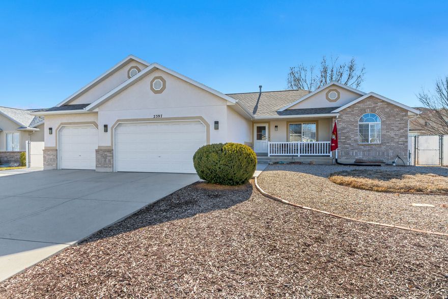 Immaculate 5 bed, 3 bath rambler with a fully finished basement offers 3,243 square feet of modern comfort in West Jordan. This stunning home features quartz countertops throughout, dual furnaces for efficiency, and a low-maintenance xeriscaped yard with full drip irrigation system. The oversized 3-car garage provides extra width, ample storage and a 220v outlet. Out back you'll find a huge powered shed and tons of dedicated RV parking. The prime location puts you just minutes from six major shopping centers, dining, entertainment, schools, and West Jordan Parks and Rec Center. With its turnkey condition and unbeatable convenience to Bangerter Highway and everything West Jordan has to offer, this home is ready for you to move in and enjoy.
