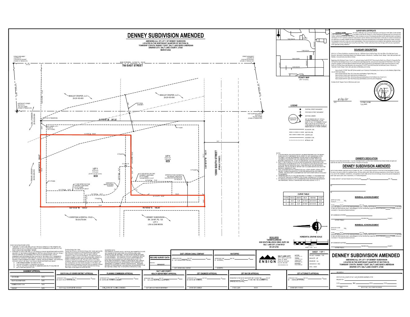 DENNEY SUBDIVISION - Land