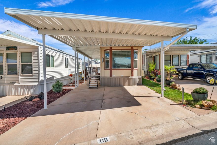This charming home is in like-new condition and offers both comfort and functionality in a fantastic location. The open layout features a vaulted ceiling, Corian countertops, and nearly new appliances. The master bedroom boasts a large closet, while the bathroom offers a walk-in shower and excellent storage space. Additional highlights include ceiling fans, extra storage throughout, two sheds (one with power), and a covered patio space for relaxing outdoors. The home is affixed and includes a 2-car carport. Located in a well-maintained community with fantastic amenities including a clubhouse, indoor pool, and spa, just minutes from shopping, schools, dining, and more! Buyer to verify all information, deemed reliable, however buyer to verify all info including utilities, rental restrictions, and HOA information if applicable.