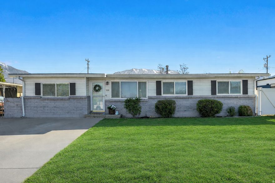 Charming rambler with a functional floor plan offering spacious living area that flows into the dining space and kitchen. Large storage room, laundry room, and versatility of the fourth bedroom that is currently being used as a family room. Home is Perfect for investors seeking a strong rental opportunity due to proximity of UVU, anyone wanting convenient main-floor living, or families looking for a private yard that is hard to find at this price point compared to multi-family options. This home delivers space, value, and potential all in one. Come See!
