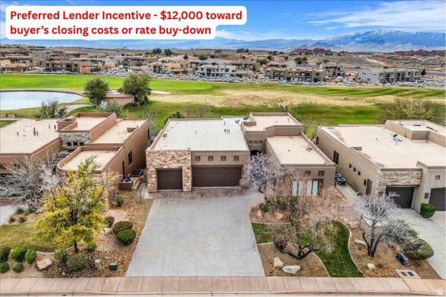 LENDER INCENTIVE - $12,000 TOWARDS BUYER'S CLOSING COSTS! Experience elevated living in The Ledges! Tucked within a serene, sought-after neighborhood, this beautifully renovated home sits directly on The Ledges Golf Course, showcasing stunning views of the fairways and Snow Canyon's striking red rock cliffs. Designed for seamless indoor-outdoor living, the home features expansive patios, lush landscaping, and a built-in hot tub--perfect for both entertaining and unwinding. Inside, the bright, open-concept layout offers soaring ceilings, fresh paint and carpet, and elegant upgrades throughout, including granite countertops and premium Wolf & Sub-Zero appliances. The main-level primary suite provides a private, comfortable retreat, while the separate casita is ideal for guests. A spacious 3-car garage, abundant storage, and a downstairs family room with a kitchenette ensure plenty of room for everyone. Recent updates such as a new roof and water heater add extra peace of mind. With low HOA fees, impressive curb appeal, and convenient access to Fish Rock Grille and other community amenities, this home offers the perfect blend of luxury, comfort, and Southern Utah's natural beauty. Don't miss this rare opportunity to own a golf-course sanctuary that truly stands out at The Ledges! Buyer/buyer agent is responsible for verifying all information.
