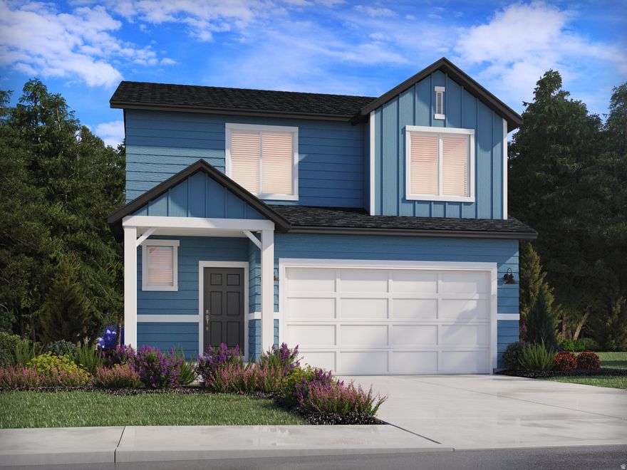 The home boasts open-concept living with a dining and great room connected to the kitchen. Upstairs, enjoy the loft as a multipurpose space and a laundry room. Move in ready with a washer, dryer, fridge and blinds throughout! Unfinished basement included in home. Total home approx. sq. ft. 2,585.