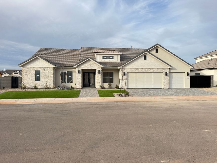 Beautiful New Trend Construction home in the desirable Finley Farms neighborhood. Impressive floor plan with oversized picture windows to fill the space with natural light + an office, 10' + ceilings throughout home & second family room. Primary Suite is remarkable with hardwood flooring, stunning tile work throughout, walk-in shower, big walk-in closet & extra cabinetry for all your storage needs. Gourmet kitchen with GE appliance package & oversized built-in fridge/freezer, dual oven! Quality materials & selections are evident from the rich custom cabinetry, hardwood flooring & quartz countertops. Outside, the yards are fully landscaped with low maintenance plants & paver patios/driveway. Come see this home today for yourself.