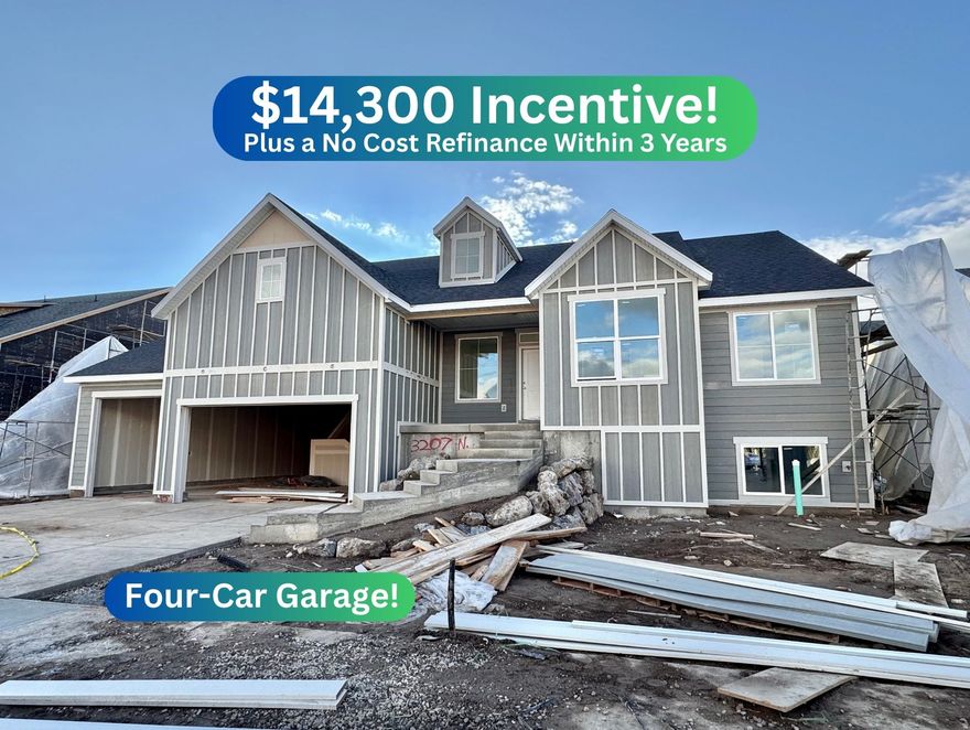 Come see this cute farmhouse-style rambler in JDC Ranch before it's gone! Inventory is selling faster than we can build it. Home features an oversized FOUR-CAR garage, covered deck, fully finished front landscaping, and a 1-, 2-, and 10-year home warranty providing peace of mind for years to come! Home is expected to complete in May and will have a dark-blue (peppercorn) farmhouse exterior. ***Preferred lender incentive is $14,300 with a no cost refinance within three years*** Square footage figures are provided as a courtesy estimate only and were obtained from building plans. Buyer is advised to obtain an independent measurement.