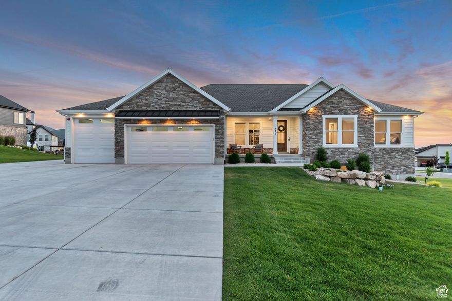 Gorgeous, practically new home nestled in a quiet cul-de-sac. This home boasts stunning valley and mountain views in the coveted Woodland Hills community. Enjoy all the benefits of a new custom home without the stress of finishing the basement or completing the landscaping. This home features top-of-the-line finishes throughout: quartz countertops, epoxy garage floors, and premium tile floors/surrounds. Every detail has been thoughtfully considered, from the home gym and extended garage to the safe room and built-in trampoline/playground. The master bedroom is an oasis with oversized windows, his and hers rainfall showerheads, and a fully customized closet. This home also includes a large walk-in pantry, automated electric window shades, home access automation, a drinking fountain, and an oversized storage room. Situated on a large corner lot on a quiet street, this is the perfect place for your family to call home. Square footage figures are provided as a courtesy estimate only and were obtained from county records.  Buyer is advised to obtain an independent measurement.