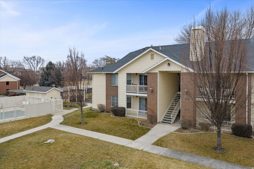 This inviting condo offers easy main-level living with an ensuite bathroom and thoughtful updates throughout. Enjoy access to a community pool and the rare perk of no restrictions on pet size or breed. The community allows rentals with availability and HOA approval, adding flexibility for future plans. Parking includes one covered space plus ample guest parking. Conveniently located just 15 minutes from downtown Salt Lake City. Recent updates include new carpet, central air, and a garbage disposal, with a water heater approximately 34 years old.