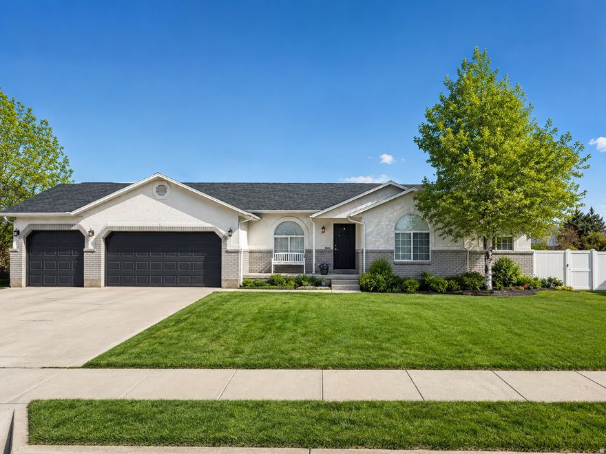 Completely updated main level with amazing upgrades and finishes throughout. The kitchen features quartz countertops, 42" cabinets, a large island with barstool seating, updated flooring, cabinetry, and appliances. The kitchen and primary bath have the look and feel of a model home with today's builder finishes. The primary bath offers a large multi-head shower and beautiful updated design. Main level living with laundry both upstairs and downstairs, 6 bedrooms, and a 3 car garage. One bedroom is plumbed for a beauty salon, offering a great flex space option. The large finished basement includes a spacious family room with room for a game table and tons of storage. Enjoy a fully fenced corner lot with multiple patios, a pergola, newer hot tub, paved fire pit area, and a large storage shed. RV parking is located on the south side of the 3 car garage. Plantation shutters included. Square footage provided as per county records. Buyer to verify all information.  All listing photos have been virtually staged using AI.