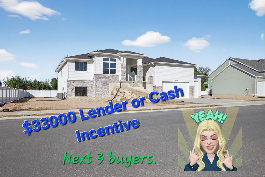 This modern daylight basement rambler offers the charm of country living on a spacious lot. With a sleek exterior, fully finished interior, vaulted ceilings, and upgraded features, it blends comfort and style. Generous natural light and a large back deck create inviting spaces for both indoor and outdoor living. OVER $33,000 available in lender incentives for the first 3 buyers in this community.