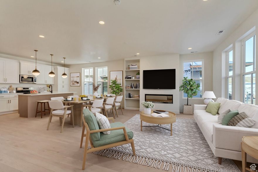 Step into this corner lot Haven floorplan, designed for comfort and style. This home features a welcoming fireplace, warm cabinetry, and a spacious walk-in laundry room. Soaring 9-ft ceilings run throughout, while the primary suite elevates the experience with 10-ft ceilings and a generous walk-in closet. Each bedroom includes its own full bath, offering privacy and convenience for everyone. The home includes a bonus attic for storage. All of it sits in a stunning open-land community filled with hiking and biking trails just steps outside your door.  Completion: February/March 2026 **Pictures are of previous model**