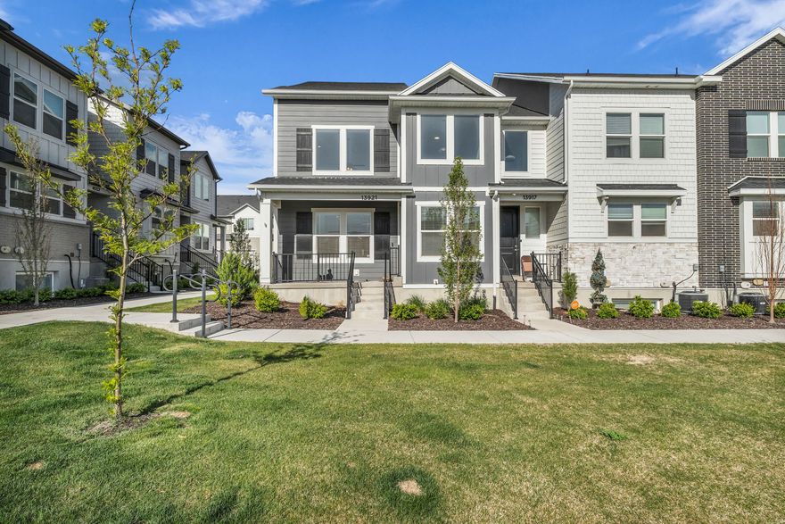 Incredible Townhome in a Prime Location.  Quick and Easy access to Club House and access to Pool, Gym Room and Playground.  Has Sprawling Open Lawn Space out of front door and Patio to sit and enjoy the Views.  End Unit with Extra Windows. Loads of stunning upgrades found throughout.  Grand Entry with 2 Story Family Room and Dramatic Upgraded Stairs leading to the 2nd Level.  Immaculate and Bright Kitchen.  Extra Tall Cabinets, Solid Surface Counters, Large Central Island and Closet Pantry.  2nd Level has Tranquil Primary Bedroom with Vaulted Ceilings and attached Spa like Ensuite Bathroom with upgraded Glass Shower and Walk in Closet. 2 additional 2nd Level Bedrooms and Full Hall Bathroom. 2nd Level Laundry is a plus.  Room to grow in the Unfinished Basement plumbed for a Full Bathroom.  Square footage figures are provided as a courtesy estimate only.  Buyer is advised to obtain an independent measurement.