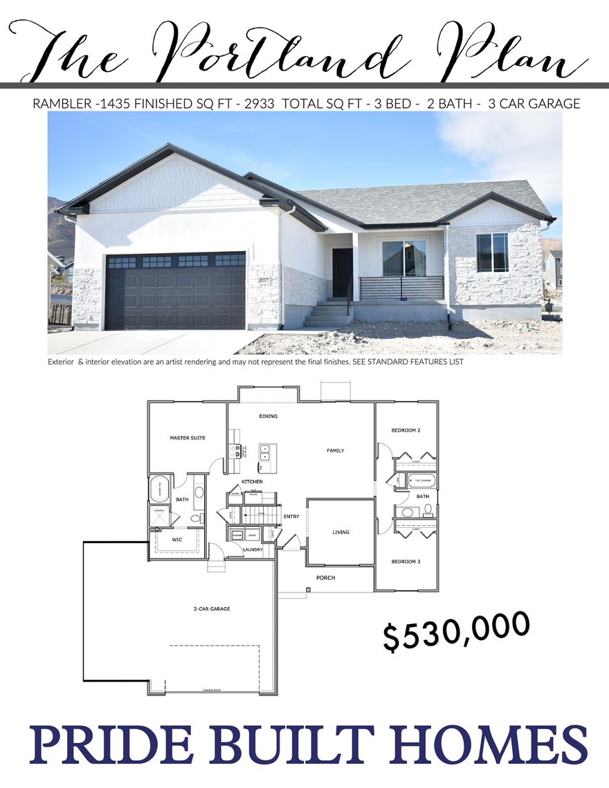 THIS HOME IS TO BE BUILT. COME CHECK OUT OUR MODEL HOME AT 158 S. LIBERTY ST, GRANTSVILLE, UT. YOU CAN PUT THIS HOME ON ANY SUITABLE LOT IN THE SPRINGFIELD ESTATE SUBDIVISION. WE ARE A SEMI CUSTOM HOME BUILDER SO WE CAN MAKE CHANGES TO ANY OF OUR PLANS. CALL US TODAY!! THE PICTURES PROVIDED ARE EXAMPLES ONLY NOT FROM THIS EXACT HOME.