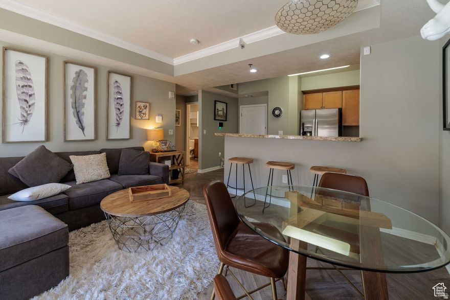 Come see this turn-key condo in an ideal SLC Urban location! This building neighbors the Gateway Mall's shops, restaurants, entertainment venues, farmers markets, movie theater and planetarium. You are a short walk away from City Creek, The Delta Center, Abravanel Hall, and all that downtown Salt Lake City has to offer. Enjoy convenient access to the Airport, University of Utah, Trax and major freeways. All furniture in the unit is available for purchase. All new stainless steel appliances purchased just one year ago! The seller has occupied the property less than 6 out of the last 12 months - the appliances have hardly been used. Condo comes with a parking spot and storage, both located in the secure-access garage. ALL furniture available for sale.