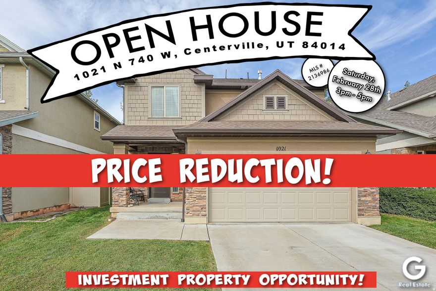 Come check out this fantastic 3 bedroom 2.5 bathroom home in a highly desirable Centerville neighborhood. Featuring a well laid out floor plan with a spacious owner's suite, including a walk-in closet and large ensuite bathroom. Upstairs has two additional bedrooms, a second full bathroom, and dedicated laundry room. A picturesque lot and community common areas give plenty of room to enjoy the outdoors. This home has great investment opportunity with the HOA allowing for rentals with a minimum of a 6 month lease term. The location is everything you need and want with quick easy access to I-15, HAFB, Legacy Highway, Legacy Trail, Station Park, Downtown Salt Lake, and loads of restaurants and shopping! . All square footage and property facts are provided as a courtesy. Buyer and buyer's agent to verify all information.