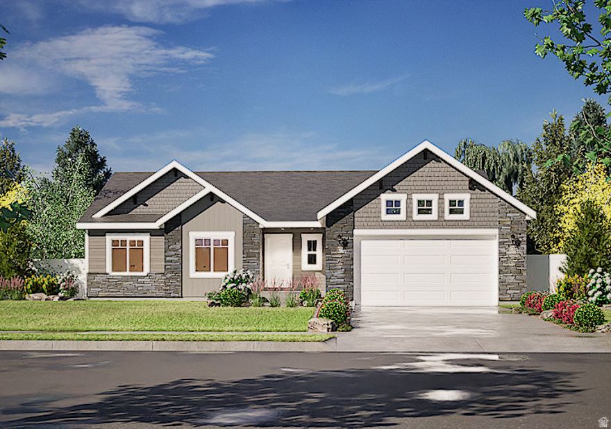 Welcome to the Emerson  Your Dream Home Awaits! Discover the perfect blend of elegance and comfort in this three-bedroom, two-and-a-half-bath beauty in the heart of charming Elwood, Utah. The master suite is a true retreat, featuring a spa-like bathroom with a marble-surrounded tub and shower, dual vanities, and a dreamy walk-in closet. Entertain with ease in the gourmet kitchen, complete with custom cabinetry, quartz countertops, and a spacious pantry-perfect for family meals and weekend gatherings. The unfinished basement gives you the freedom to design the ultimate game room, home theater, or hobby space. Car enthusiasts and storage lovers will love the third car garage door, while the half-acre lot provides room for outdoor fun, gardening, or simply relaxing under the Utah sky. * Pictures may not be of actual home. Some features may not be included.    Square footage figures are provided as a courtesy estimate only and were obtained from the building plans.  Buyer is advised to obtain an independent measurement.