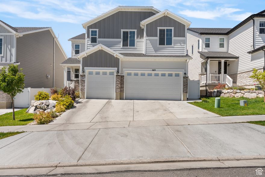 This well-maintained home offers the perfect blend of style, comfort, and modern upgrades. Bright, open living spaces feature tall ceilings and a chef's kitchen that flows into a spacious great room with a cozy gas fireplace. A private den provides a great home office. * Upstairs are four bedrooms, three full baths, a versatile loft, and a laundry room. The luxurious primary suite features a spa-like bath and oversized walk-in closet. * Additional features include energy-efficient tinted windows, pre-wired for surround sound and security cameras, a tankless water heater, water softener, radon mitigation system, and a 3-car garage with EV charging. * Relax or entertain in the low-maintenance backyard with a gazebo, gas grill hookup, and full fencing. * Residents of WildFlower community enjoy access to private amenities such as a lake, dog park, and playground - all just minutes from parks, top-rated schools, retail, and major highways. * This home has it all-schedule your private showing today!