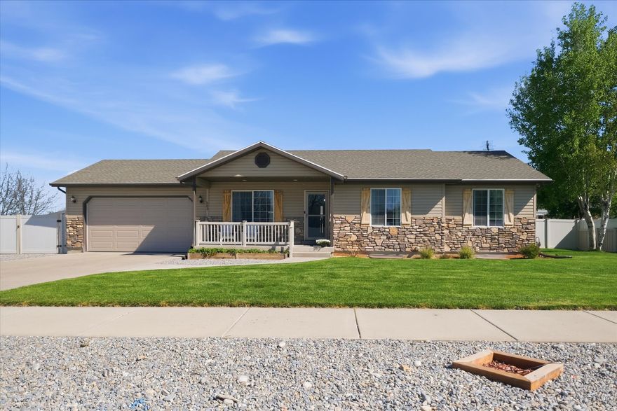 Welcome to your new home in the desirable Park Place neighborhood! Tucked away in a quiet  cul-de-sac, this property offers both comfort and convenience in a peaceful setting.  Step outside to a fully fenced and beautifully landscaped backyard featuring mature shade trees, fruit trees, a large garden area, and a built-in play structure-perfect for relaxing or entertaining. You'll also find RV parking, a well-maintained front lawn, and a low-maintenance park strip for easy upkeep.  Inside, enjoy the ease of main floor living with a spacious primary suite, two additional bedrooms, a full bathroom, and inviting kitchen, dining, and living area. The fully finished basement includes an oversized family room featuring built-ins, a dedicated game room, two more bedrooms, a full bathroom, an exercise room, laundry area, and cold storage.  Recent upgrades add even more value, including a new A/C unit, new garage door and motor, new storm doors, a water softener, and a drinking water filtration system.  This home combines space, functionality, and thoughtful updates in a sought-after location-schedule your showing today!