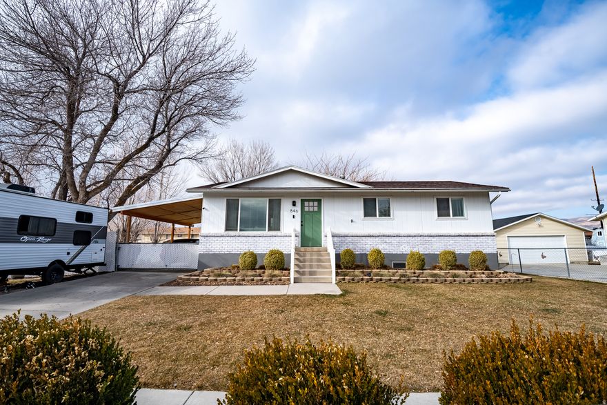 There is more than meets the eye with this remodeled rambler! All the work has been done for you ! Plenty of space for a growing family and a yard ready to play in.  The kitchen was remodeled in 2024 with beautiful granite counter tops, a new island and opened up space to create that great room feel we all want.  Outside of the home has been updated to give you a modern feel and has extra RV parking space too.  Playground is new and will be staying . If you love the country life or just want your chicken close, there is a coop ready for them!  Settle in before summer and enjoy all that Payson has to offer with new restaurants and businesses coming in, all within walking distance.   Square footage figures are provided as a courtesy estimate only and were obtained from county records .  Buyer is advised to obtain an independent measurement.