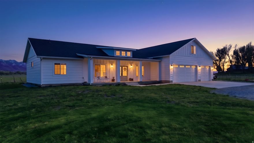 Experience the perfect blend of comfort,space,and breathtaking scenery with this exceptional main-level living home set on 11 pristine acres. Designed for ease and convenience, the home offers 9' ceilings throughout, a spacious, open layout with everything you need on one level,making it ideal for both everyday living and entertaining.The kitchen features an induction stove, backsplash, and a nice large island to whip up your favorite meal.The upstairs is ready to be finished to fit your needs/desires. Step outside and take in the truly unobstructed panoramic views, where wide-open skies and natural beauty stretch as far as the eye can see.The amazing sunsets will seal the deal.Perfectly suited for a hobby farm,the land offers ample space for animals, gardening, or creating your own sustainable lifestyle. Bring your horses, chickens, or simply enjoy the freedom and privacy that comes with owning acreage.If you've been dreaming of country living without sacrificing comfort, this property offers a rare opportunity to have it all space, views, and versatility.