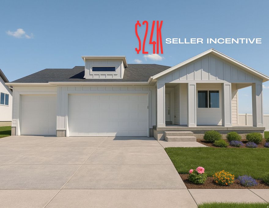 *Under Construction*  Welcome home to The Tiffani, a beautifully designed home featuring vaulted ceilings in the living room and primary suite, LED lighting, and stylish finishes throughout. Seller is offering a $24,000 incentive when using the preferred lender.  The kitchen includes soft-close Knotty Alder cabinetry, granite countertops, subway tile backsplash, pantry, and stainless appliances including refrigerator, induction cooktop, oven, microwave/convection oven, and dishwasher. Durable LVP flooring runs through the main living areas and bathrooms, with plush carpet in the bedrooms. Bathrooms feature tile surrounds, a European glass shower in the primary suite, adult-height vanities, and elongated toilets. Energy-efficient features include central HVAC, high-efficiency furnace, and tankless water heater. Enjoy a finished basement, completed front yard landscaping, and a spacious 3-car garage with openers. Durable 30-year architectural shingles add lasting value. Move-in ready and designed for comfort and convenience. Square footage figures are provided as a courtesy estimate only and were obtained from Builder Plans. Buyer is advised to obtain an independent measurement. -Photo is a rendering and not of the actual home.  Photos are of a previous home build, color and options are subject to change