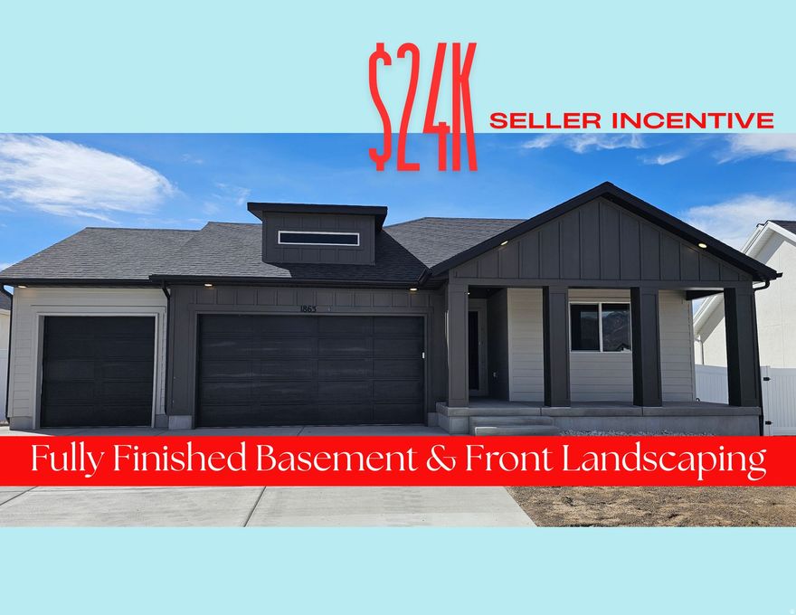 *Under Construction*  Welcome home to The Tiffani, a beautifully designed home featuring vaulted ceilings in the living room and primary suite, LED lighting, and stylish finishes throughout. Seller is offering a $24,000 incentive when using the preferred lender.  The kitchen includes soft-close Knotty Alder cabinetry, granite countertops, subway tile backsplash, pantry, and stainless appliances including refrigerator, induction cooktop, oven, microwave/convection oven, and dishwasher. Durable LVP flooring runs through the main living areas and bathrooms, with plush carpet in the bedrooms. Bathrooms feature tile surrounds, a European glass shower in the primary suite, adult-height vanities, and elongated toilets. Energy-efficient features include central HVAC, high-efficiency furnace, and tankless water heater. Enjoy a finished basement, completed front yard landscaping, and a spacious 3-car garage with openers. Durable 30-year architectural shingles add lasting value. Move-in ready and designed for comfort and convenience. Square footage figures are provided as a courtesy estimate only and were obtained from Builder Plans. Buyer is advised to obtain an independent measurement. -Photo is a rendering and not of the actual home.  Photos are of a previous home build, color and options are subject to change