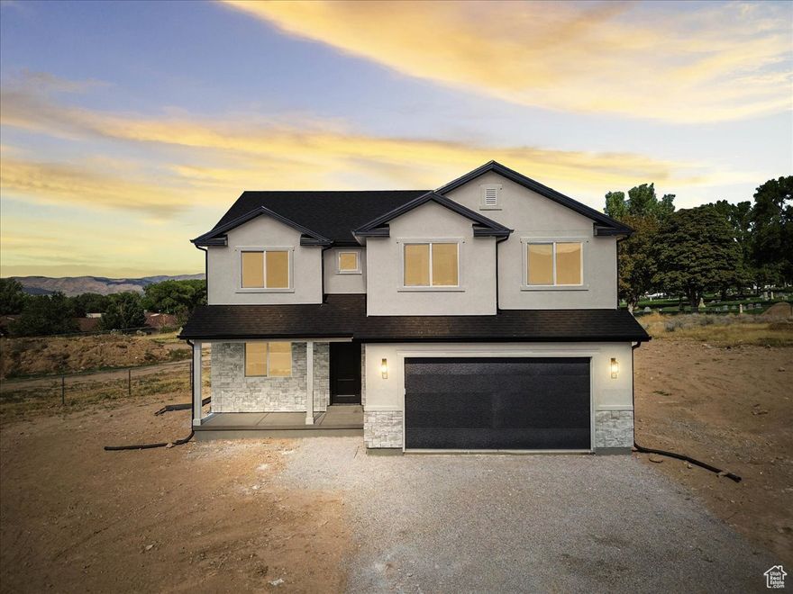 Introducing this stunning, brand new two-story home featuring 4 spacious bedrooms and 2.5 bathrooms. Step into the bright, open floor plan where the heart of the home boasts a grand 17' ceiling in the living room-perfect for entertaining or relaxing in style. Wall mounted TV over the electric fireplace is included! Large windows allow for lots of natural light. Custom cabinets with granite countertops and kitchen appliances are included. The unfinished basement offers endless possibilities to customize and expand. Situated on a .26-acre lot, there's plenty of room to enjoy outdoor living. Built by an amazing builder known for quality craftsmanship and attention to detail.